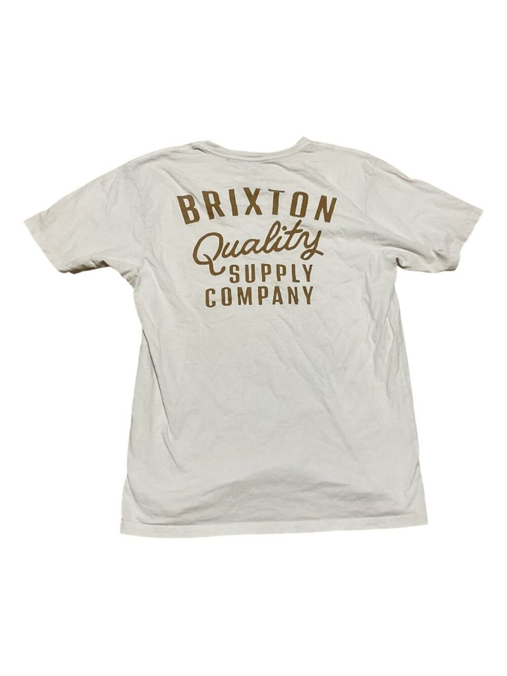 Brixton Quality Supply Company T-Shirt Sz L White Graphic Tee Tailored Fit Mens